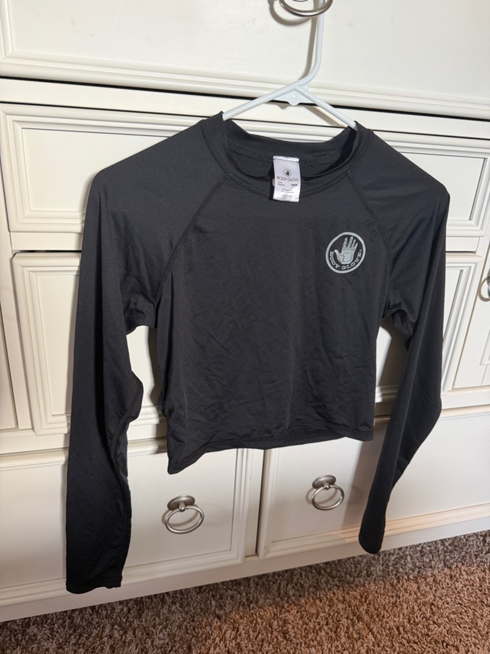 Body Glove Black Long-Sleeve Cropped Performance Swimming Shirt